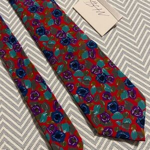 Vintage Givenchy Multicolor Floral Silk Tie Made in Italy